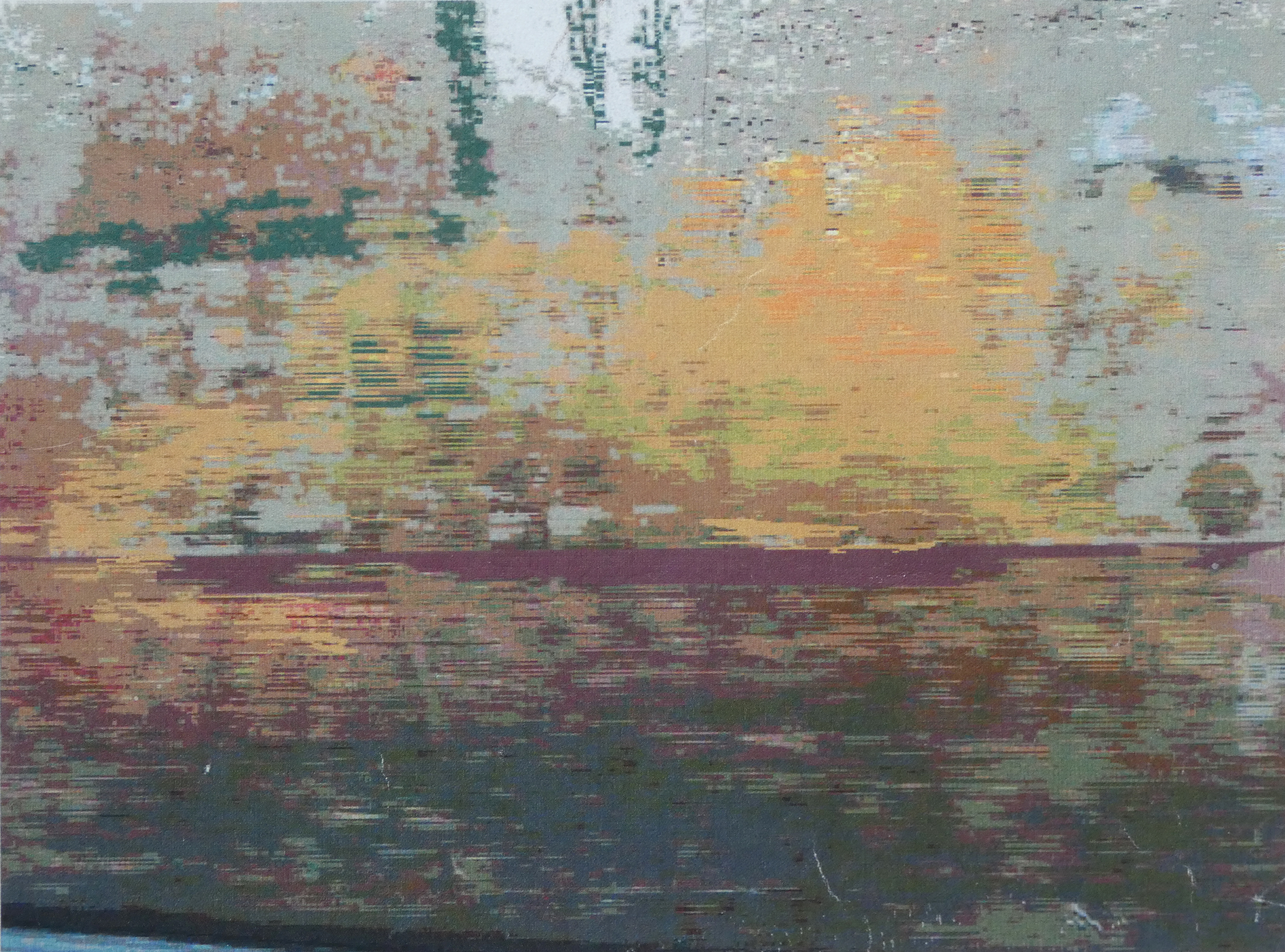 Linolschnitt Im Vorbeifahren von Johannes Asmus