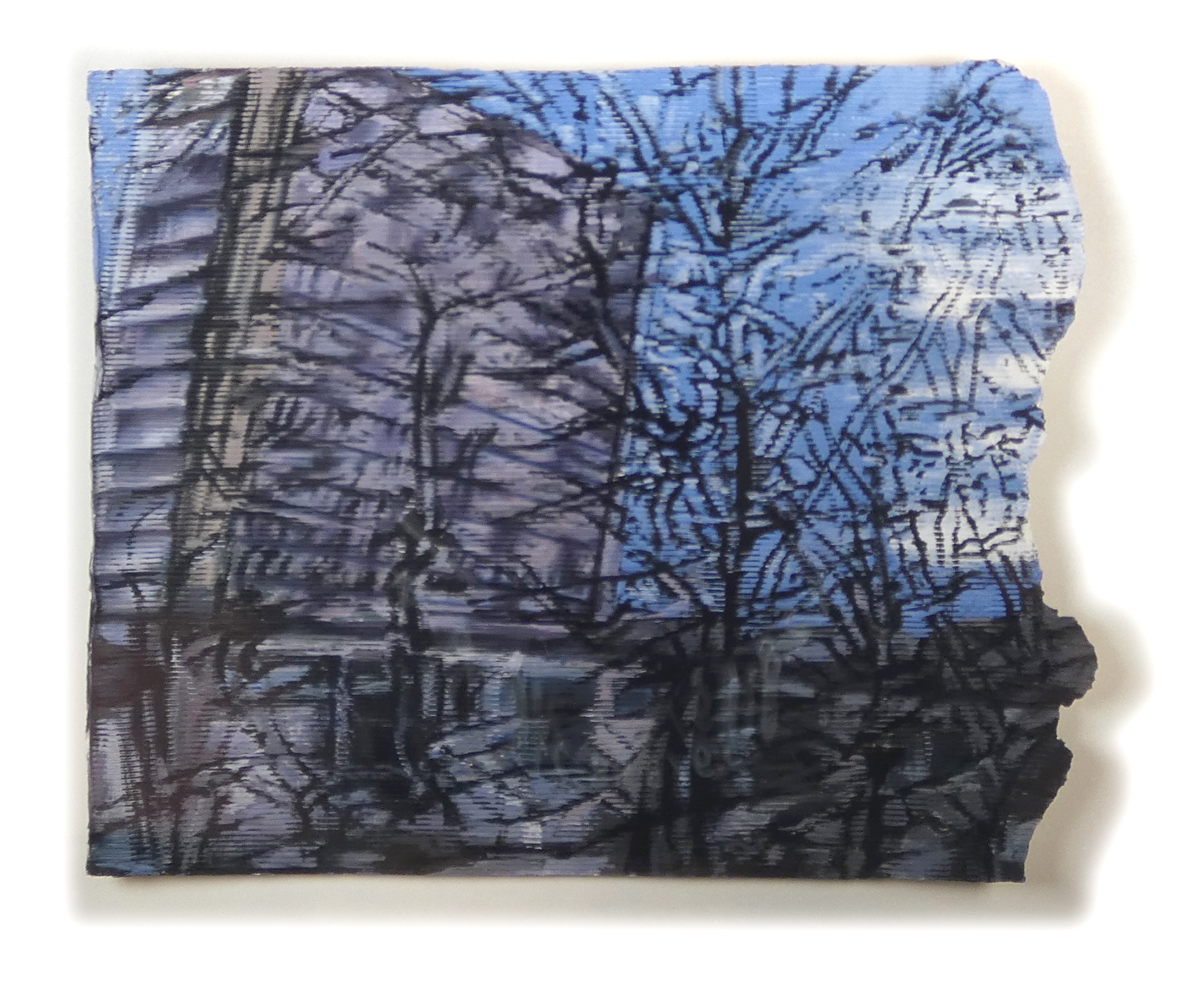 Plakatschwarte Bäume und Wohnblock von Johannes Asmus